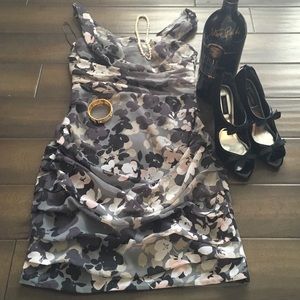 Express rouched grey/silver Sheath Dress